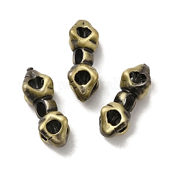Tibetan Style Rack Plating Brass Connector Charms, Long-Lasting Plated, Wand, Antique Bronze, 19x9x8mm, Hole: 3.5mm