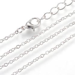 Iron Cable Chains Necklace Making, with Lobster Clasps, Soldered, Platinum, 19.6 inch(50cm)