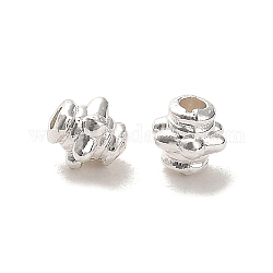 Perles en alliage plaqué durables, fleur, couleur d'argent, 4x4x4mm, Trou: 1.4mm
