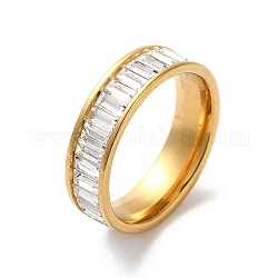Chapado al vacío 304 anillo de acero inoxidable con circonita cúbica, dorado, diámetro interior: 17 mm