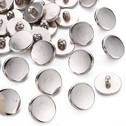 Пластиковые кнопки 1-отверстие, плоско-круглые, серебряные, 17.5x8 мм, отверстие : 3 мм