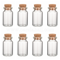 Glass Jar Glass Bottles, with Cork Stopper, Wishing Bottle, Bead Containers, Clear, 40x22mm, Inner Diameter: 13mm, Capacity: 10ml(0.34 fl. oz), Bottleneck: 15mm in diameter