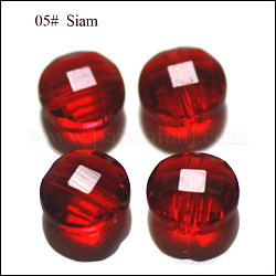 Abalorios de cristal austriaco de imitación, aaa grado, facetados, plano y redondo, de color rojo oscuro, 12x6.5mm, agujero: 0.9~1 mm