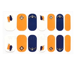 Full Wraps Nagellackstreifen, selbstklebende Nagellack-Sticker mit Farbverlauf, für Frauen Nagelspitzen Dekorationen, golden, 24x8 mm, 14pcs / Blatt