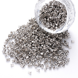 Stahl vier Krallennagel, für Perlenmaschine, Edelstahl Farbe, 3x2 mm, ca. 1800 Stk. / 40 g