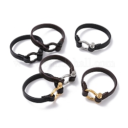 Bracelets cordon microfibre, bracelets de style gothique pour hommes femmes, avec 304 fermoir à manille en acier inoxydable, couleur mixte, 8-1/2 pouce (21.5 cm)