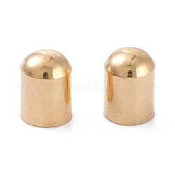 Brass Cord Ends, End Caps, Long-Lasting Plated, Column, Real 24K Gold Plated, 5x4mm, Inner Diameter: 3mm