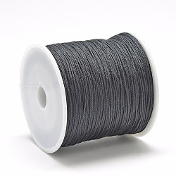 Nylon Thread, Chinese Knotting Cord, Black, 0.4mm, about 174.98 Yards(160m)/Roll