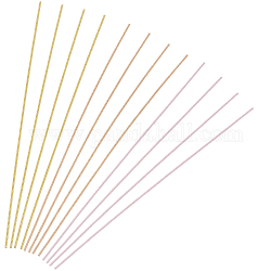 Pandahall elite französischer goldbarren runder handwerklicher kupferdraht, Spiralkupferdraht, für Stickperlen und Kleidungsdekoration, Mischfarbe, 20x0.16 cm, 3 Farben, 4 Stk. je Farbe, 12 Stück / Set