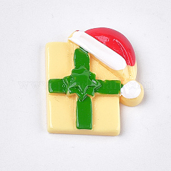 Resin Cabochons, Christmas Gift, Yellow, 27.5~28x23x7mm