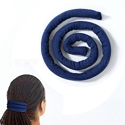 Haargummi mit Spiralverschluss, biegbare Pferdeschwanzhalter, lange Dreadbänder im böhmischen Stil für Frauen, Preußischblau, 660x14.5x7 mm