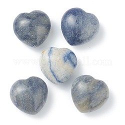Coeur d'aventurine bleu naturel pierre d'amour, pierre de palme de poche pour équilibrer le reiki, 24.5~25.5x25~26x13.5~15mm