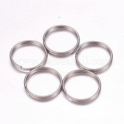 304 anelli portachiavi in ​​acciaio inox, anelli di salto a doppio anello, colore acciaio inossidabile, 16x2mm, 14mm diametro interno 