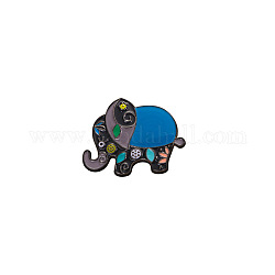 Elefantenabzeichen, Cartoon-Brosche, Legierungs-Emaille-Stifte, Blau, 26x21 mm