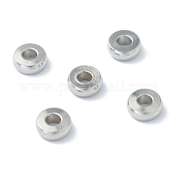 202 Edelstahl-Abstandhalter-Perlen, Flachrund, Edelstahl Farbe, 4x1.5 mm, Bohrung: 1.5 mm