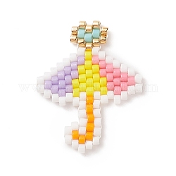 Perles rocailles japonaises manuelles, motif de tissage, parapluie, colorées, 25x20x2mm