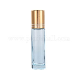 Glass Essential Oil Empty Perfume Bottles, with Steel Roller Ball and Aluminium  Bottle Caps, Blue, 2x8.6cm, Capacity: 10ml