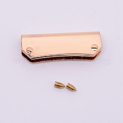 Protectores de esquina de bolsa de aleación de zinc, con tornillos de hierro, para decoración de bolsos, sin plomo y cadmio, la luz de oro, 35.5x12.5x5.5mm, agujero: 2.5 mm, tornillo: 5x2.5 mm