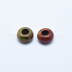 Perline di diaspro policromo naturale/pietra di picasso/diaspro picasso, grandi fori per fori, rondelle, 14x8~10mm, Foro: 6 mm