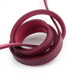 Corde in similpelle, colore casuale sul retro, rosso scuro, 10x2~2.5mm, circa 1.31 iarde (1.2 m)/filo