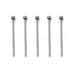 304 Stainless Steel Ball Head pins, Stainless Steel Color, 20x0.7mm, 21 Gauge, Head: 1.8mm, about 500pcs/bag