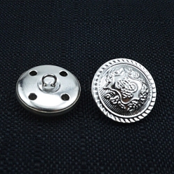 Латунные кнопки хвостовика, плоские круглые с цветочным узором, платина, 18 мм