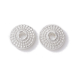 Alloy Spacer Beads, Long-Lasting Plated, Flat Round Shape, Silver, 8x3mm, Hole: 2.5mm