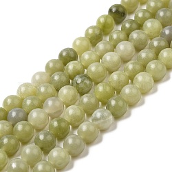 Natürliche Jade Perlen Stränge, Runde, 6 mm, Bohrung: 1 mm, ca. 60~62 Stk. / Strang, 14.96'' (38 cm)