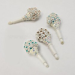 Austrian Crystal Mobile Dustproof Plugs, with Plastic Pins and Polymer Clay, Ice Cream, Mixed Color, 33x14x8mm, Pin: 3mm