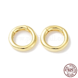 925 anillos de resorte de acero de ley., anillo redondo con 925 sello, real 18k chapado en oro, 12x2mm, agujero: 7.5 mm