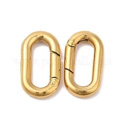 Chapado de iones (ip) 304 anillo de puerta de resorte de acero inoxidable, real 14k chapado en oro, 18.5x10x3mm