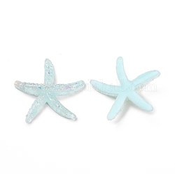 Cabochons en résine opaque, étoile de mer / étoiles de mer, corail lumière, 38x39x6mm