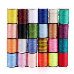 Ficelle ronde en fil de polyester ciré, cordon micro macramé, cordon torsadé, pour la couture de cuir, couleur mixte, 0.8mm, environ 54.68 yards (50 m)/rouleau