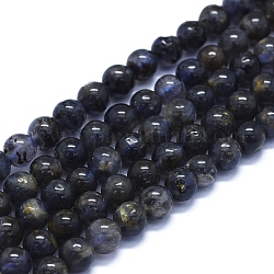 Natural Iolite Beads Strands, Round, 6mm, Hole: 1mm, about 63~70pcs/Strand, 15.35 inch(39cm)