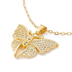 Collana con pendente a farfalla in zirconi chiari, 304 gioiello in acciaio inossidabile per donna, oro, 17.72 pollice (45 cm)