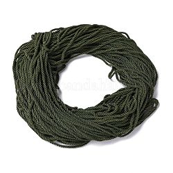 Cordón de poliéster, cuerda retorcida, verde oliva oscuro, 5mm, aproximamente 97~100 m / paquete