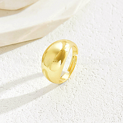 Véritables anneaux réglables en laiton plaqué or 18 carat, ovale, pas de taille