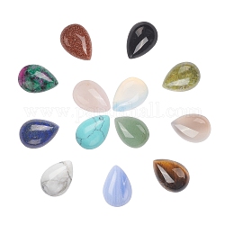 Cabochons de pierres précieuses naturelles et synthétiques, larme, 13~14x9~10x5mm, 26 pcs / boîte