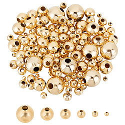 Unicraftale 304 Stainless Steel Beads, Hollow Round, Golden, 3~8x2~7.5mm, Hole: 0.8~3mm, 210pcs/box