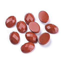 Cabochon di diaspro rosso naturale, sfaccettato, ovale, 18x13x6mm