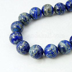 Chapelets de perles en lapis-lazuli naturel, ronde, bleu royal, 4mm, Trou: 0.8mm, Environ 95 pcs/chapelet, 15.7 pouce