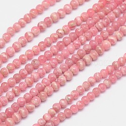 Argentina naturales hebras de perlas rodocrosita, redondo, 4mm, agujero: 0.8 mm, aproximamente 98 pcs / cadena, 15.5 pulgada