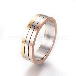 Просто мода 304 кольца из нержавеющей стали, розовое золото и платина, а также золото, разноцветные, размер: 6~12, 16~22мм
