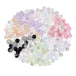DIY-Perlen-Schmuckherstellungs-Set, einschließlich Kunstperlen aus Glas und Kunststoff, rund & Blume & Ring, Mischfarbe, 6~10 mm, 140 g / box
