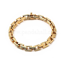 Ионное покрытие (ip) 304 прямоугольный браслет-цепочка из нержавеющей стали для мужчин и женщин, золотые, 8-1/4 дюйм (21 см)
