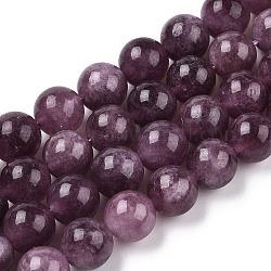 Natural Quartz Beads Strands, Dyed & Heated, Imitation Quartz, Round, Purple, 10~10.5mm, Hole: 1.2mm, about 39pcs/strand, 14.96 inch(38cm)