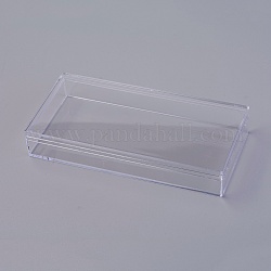 Conteneurs de billes de plastique polystyrène (ps), rectangle, clair, 15.5x7.5x2.55cm, diamètre intérieur: 15x7cm