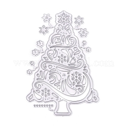 Christmas Carbon Steel Cutting Dies Stencils, for DIY Scrapbooking/Photo Album, Decorative Embossing DIY Paper Card, Christmas tree, Matte Platinum Color, 102.7x67.6x0.7mm