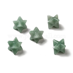 Cuentas de aventurina verde natural, sin agujero / sin perforar, Merkaba estrella, 12.5~13x12.5~13x12.5~13mm