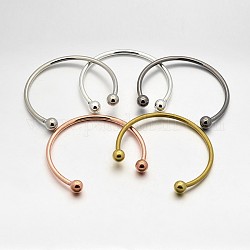 Brass European Style Torque Bangles Making, Mixed Color, 64.5mm